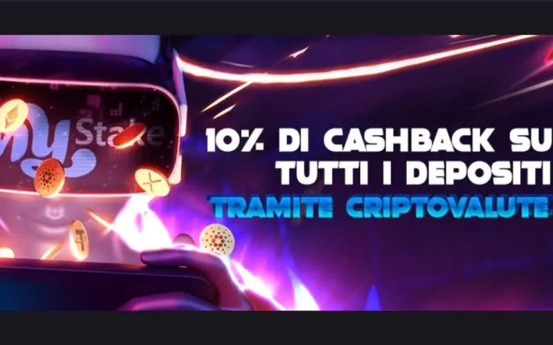 Cashback del 10% per i giocatori che utilizzano criptovalute